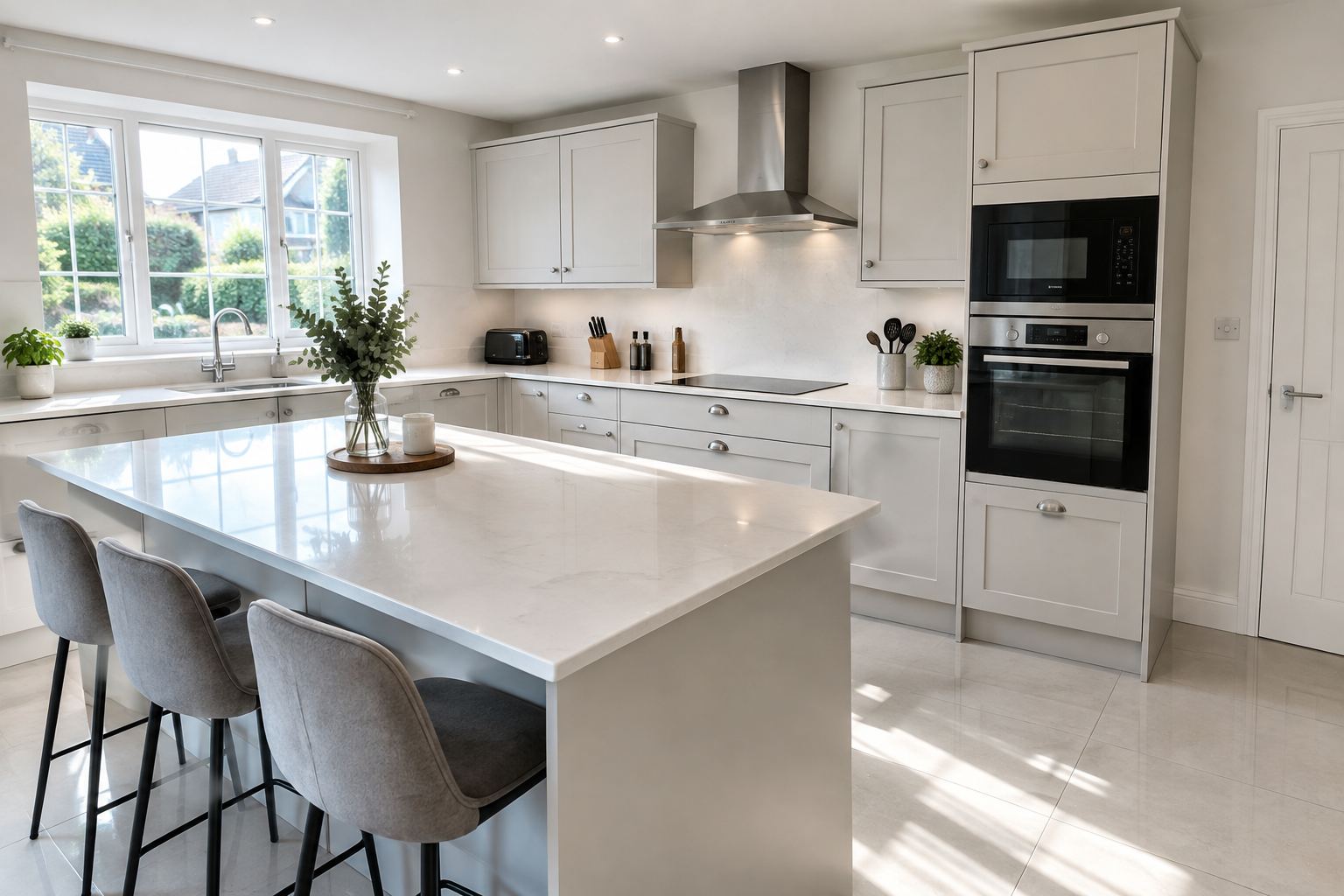 Spotless kitchen ready for check-out